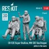 RESKIT RSF48-0079 CH-53E Super Stallion, MH-53E Sea Dragon pilots in the seats (3 pcs) (3D Printed) (1/48)